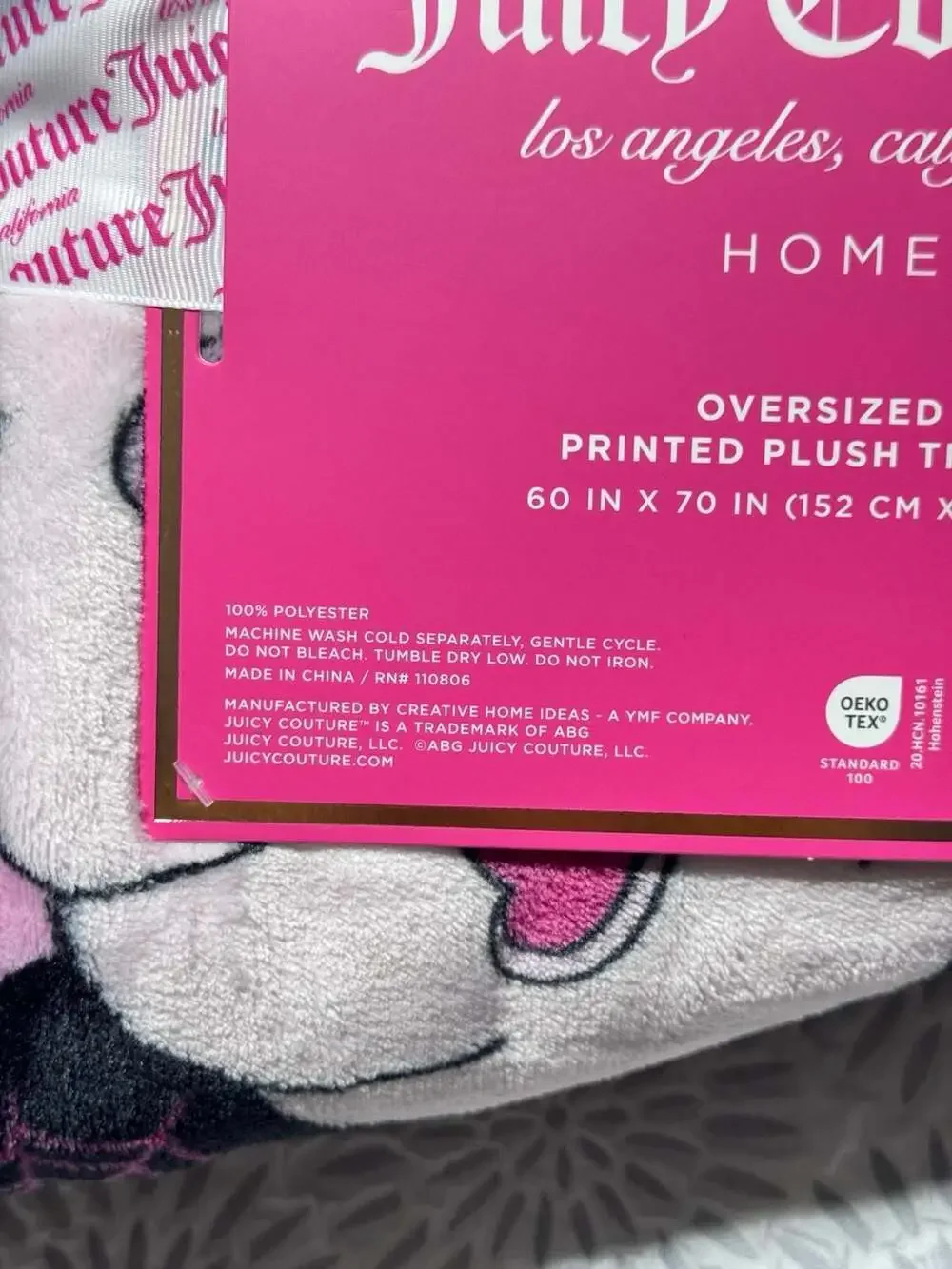 Juicy Couture Love Juicy Oversized Printed Plush Throw Blanket Pumpkin Halloween